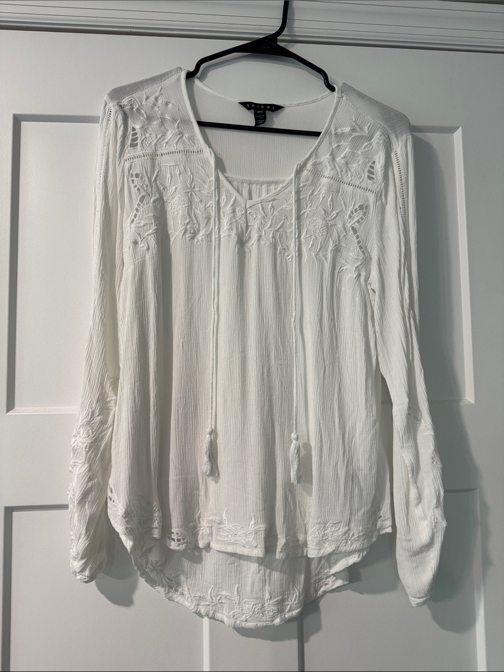 Tribal White Embroidered Boho Tunic